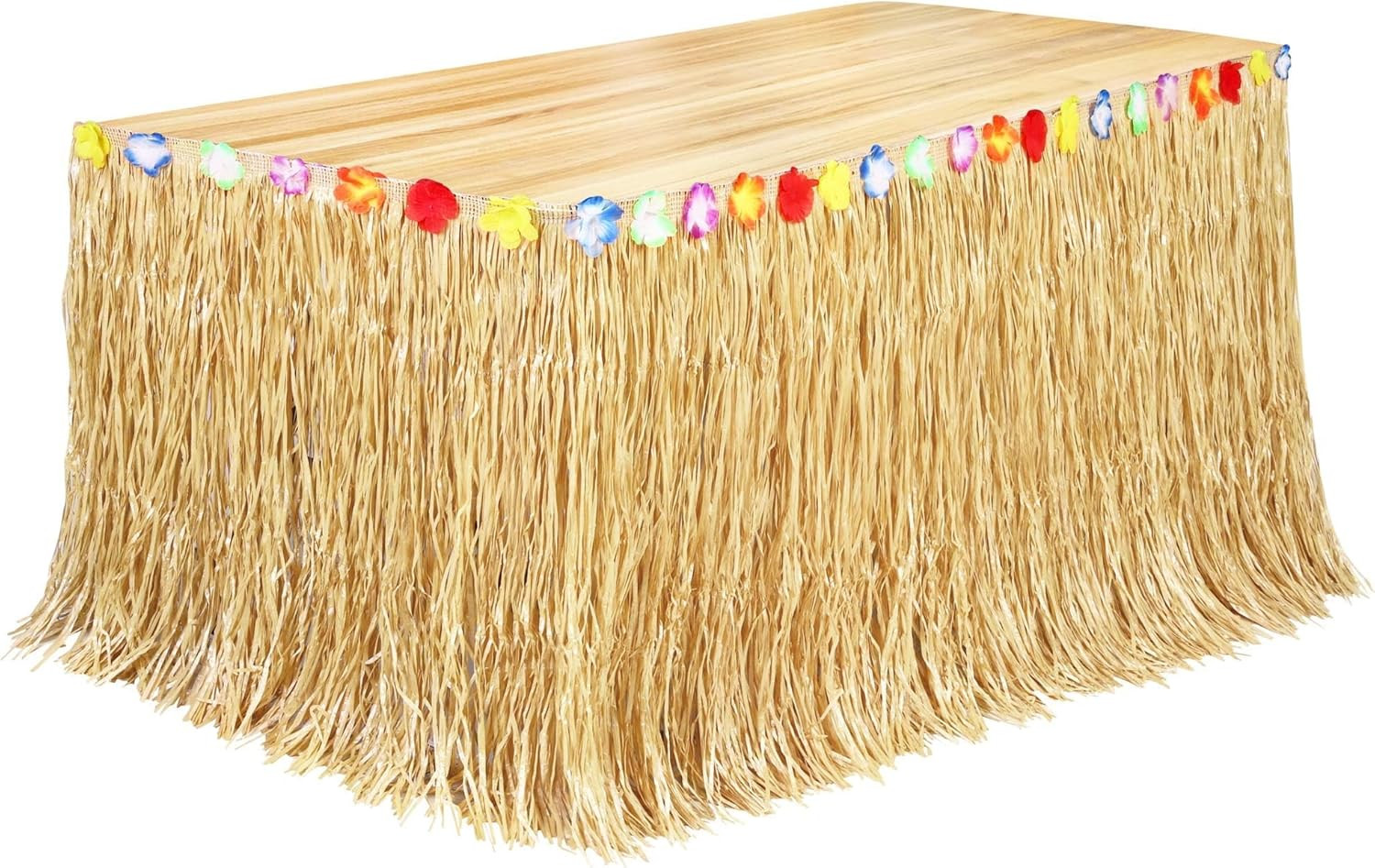 Fovths Luau Grass Table Skirt Natural 9 Feet x 29.5 Inch Hawaiian Table Skirt for Tropical Hawaii... | Amazon (US)