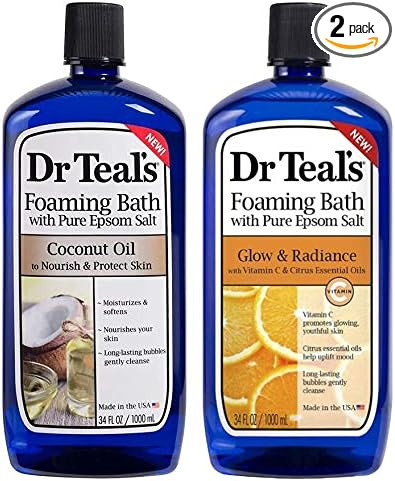 Dr Teal's Foaming Bath Combo Pack (68 fl oz Total), Nourish & Protect with Coconut Oil, and Glow ... | Amazon (US)