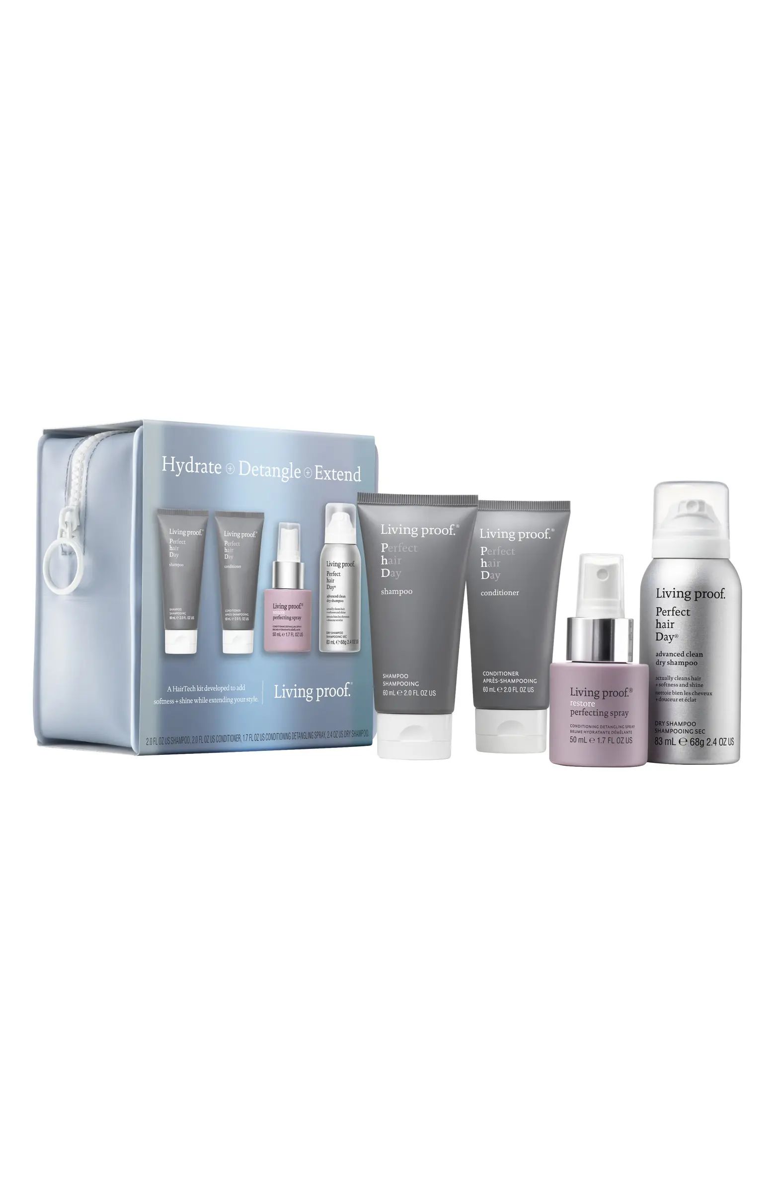 Living proof® Hydrate, Detangle + Extend 4-Piece Hair Care Trial Kit | Nordstrom | Nordstrom