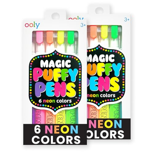 Ooly Puffy Paint Neon Gel Pens 2 Pack (12 Pens), 3D Foam Texture Painting Magic Puffy Pen, Creati... | Amazon (US)