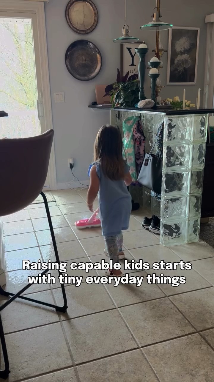 Capable kids start with tiny things

I’m raising my daughter to know she’s part of the family, not just someone mom takes care of. 

Around here, capable kids start with tiny everyday things — putting shoes away, clearing plates, resetting a room, and noticing what needs done. 

I share realistic ways to get kids involved at home without making it feel like a constant battle. 

Follow along if you’re a working mom who wants a home that runs more like a team. 🏡