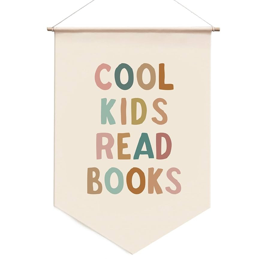 Cool Kids Read Books Hanging Banner, Boho Reading Corner Wall Decor, Sign for Kids, Classroom Lib... | Amazon (US)