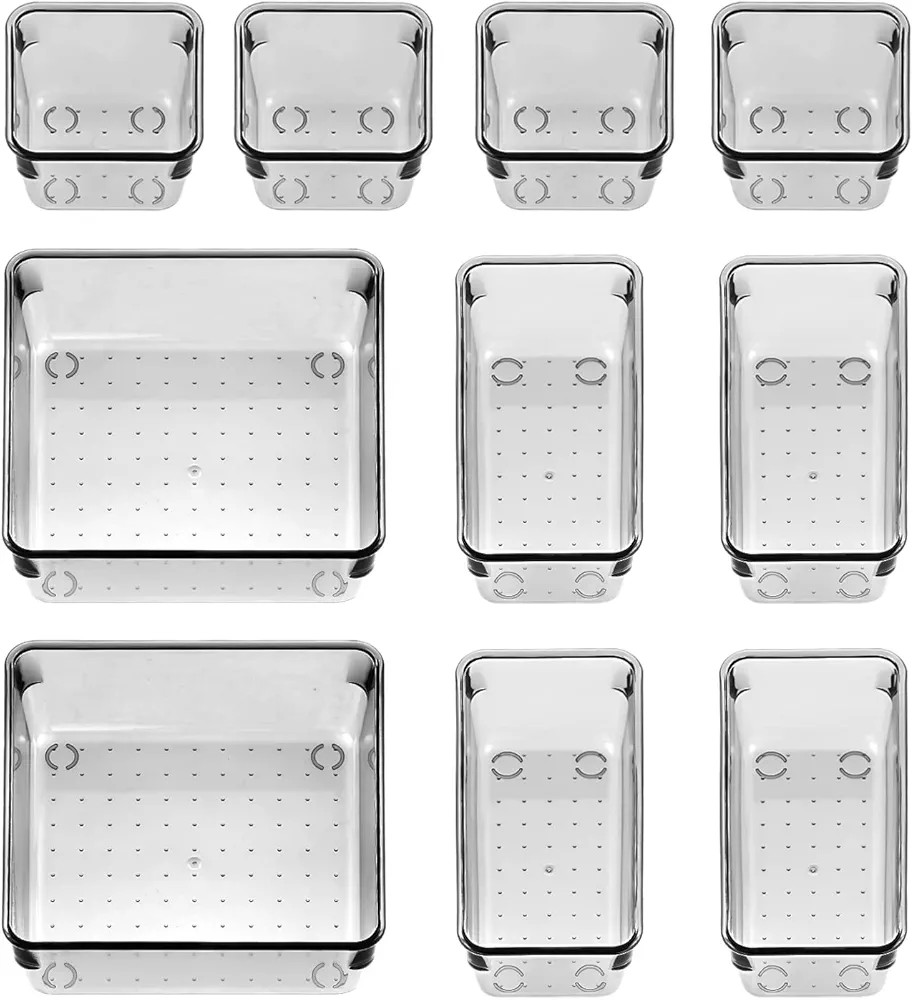 Famhap Organizador de Cajones 10 piezas, Cajas Bandejas de Plástico Apilables para Almacenamient... | Amazon (ES)
