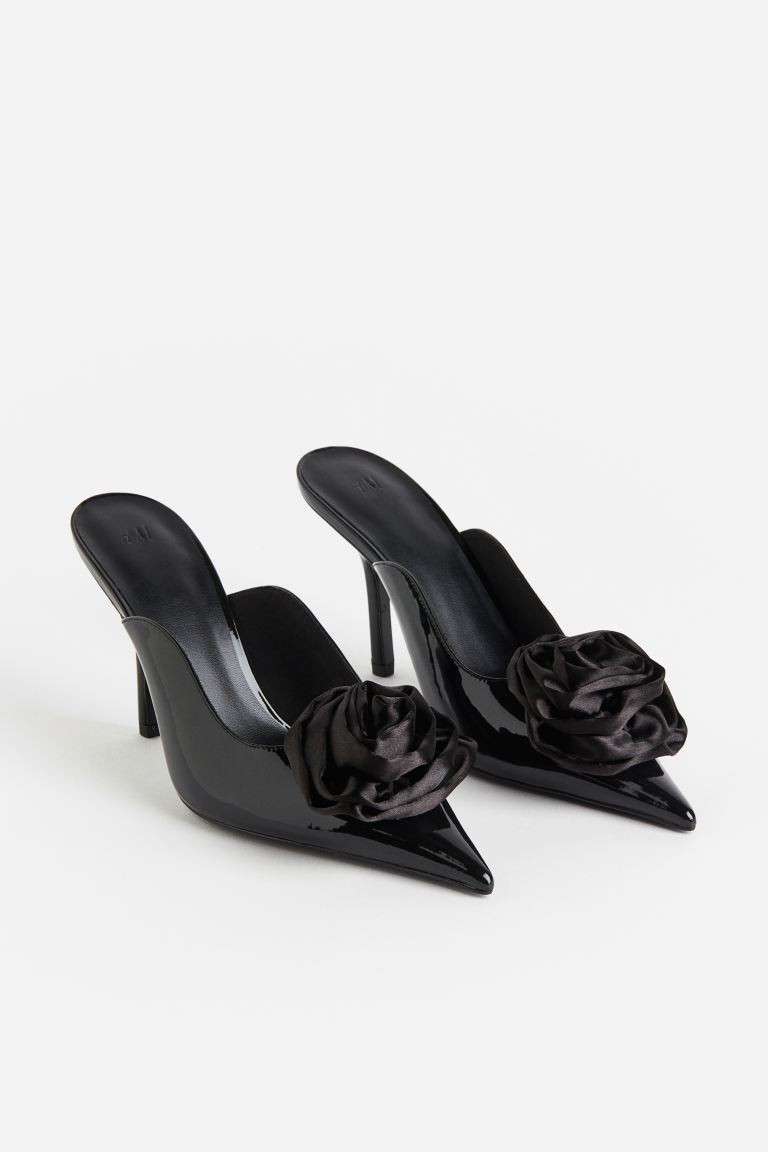 Appliquéd Mules - Black - Ladies | H&M US | H&M (US + CA)