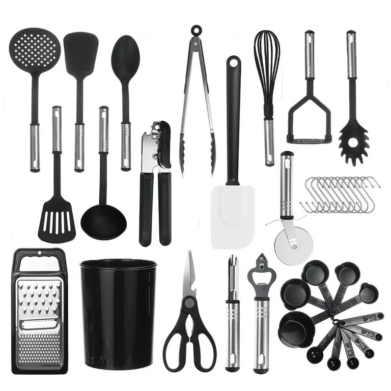 38Pcs Kitchen Utensil Set with Organizer Caddy Silicone and Stainless Steel Cooking Baking Tool w... | Walmart (US)
