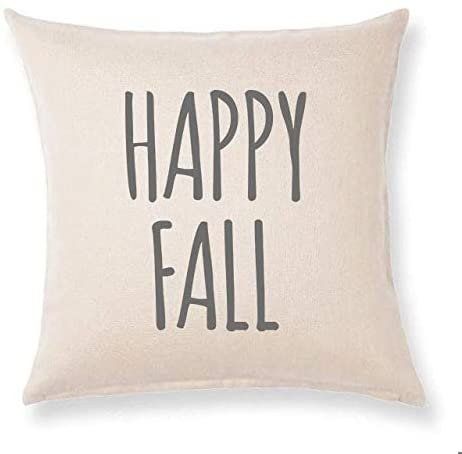 Bonnie Jeans Homestead Prints Happy Fall - Rae Dunn - Pillow Cover - Fall Decor (Oatmeal, 18x18) ... | Walmart (US)