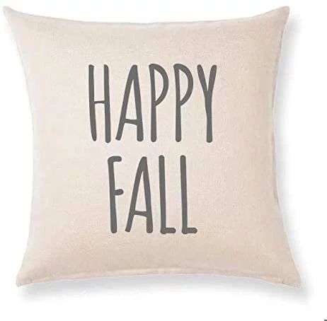 Bonnie Jeans Homestead Prints Happy Fall - Rae Dunn - Pillow Cover - Fall Decor (Oatmeal, 18x18) ... | Walmart (US)