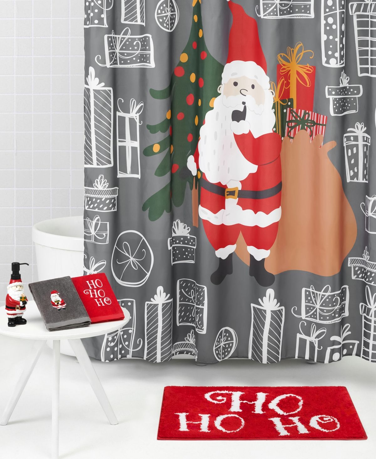 Home for the Holidays Santa Christmas Bathroom Accessory 17 Piece Set Bedding | Macys (US)