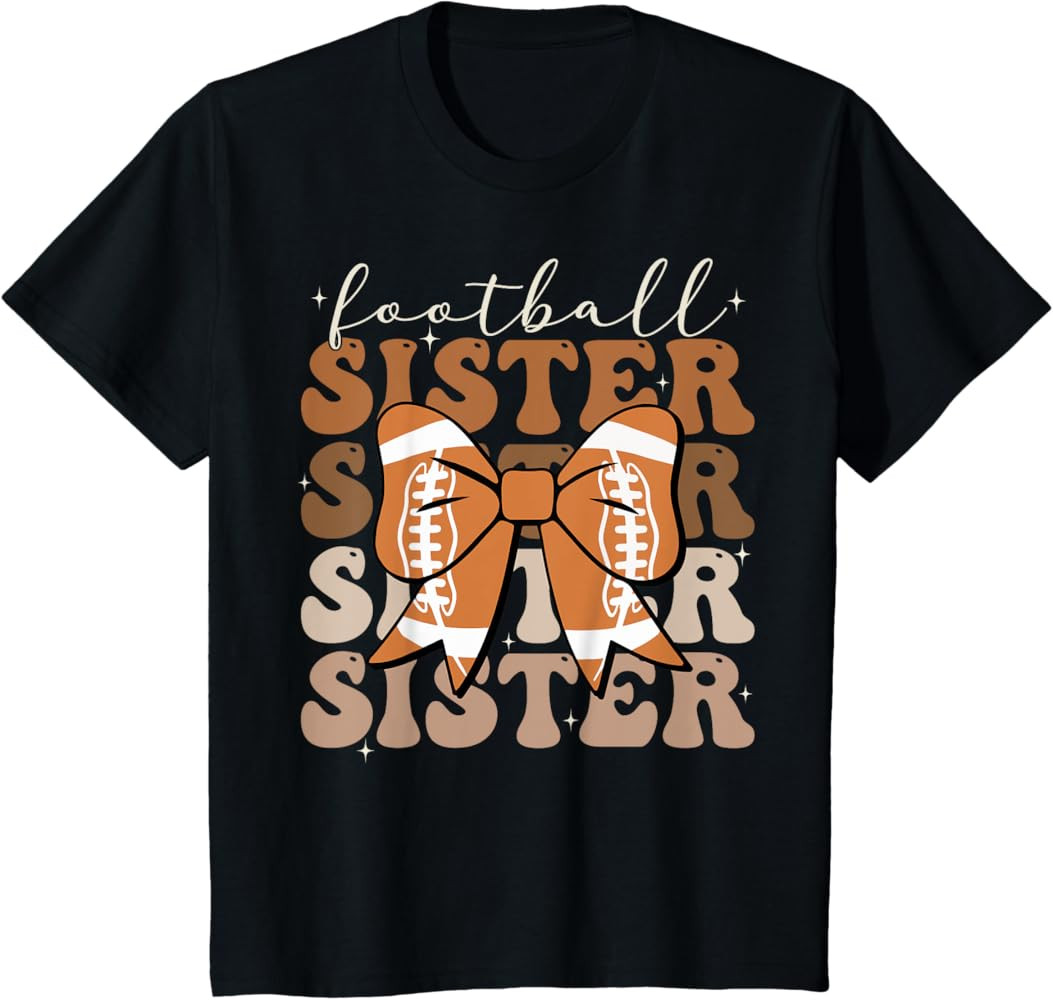 Football Sister Vintage Sport Lover Sister Mothers Da T-Shirt | Amazon (US)