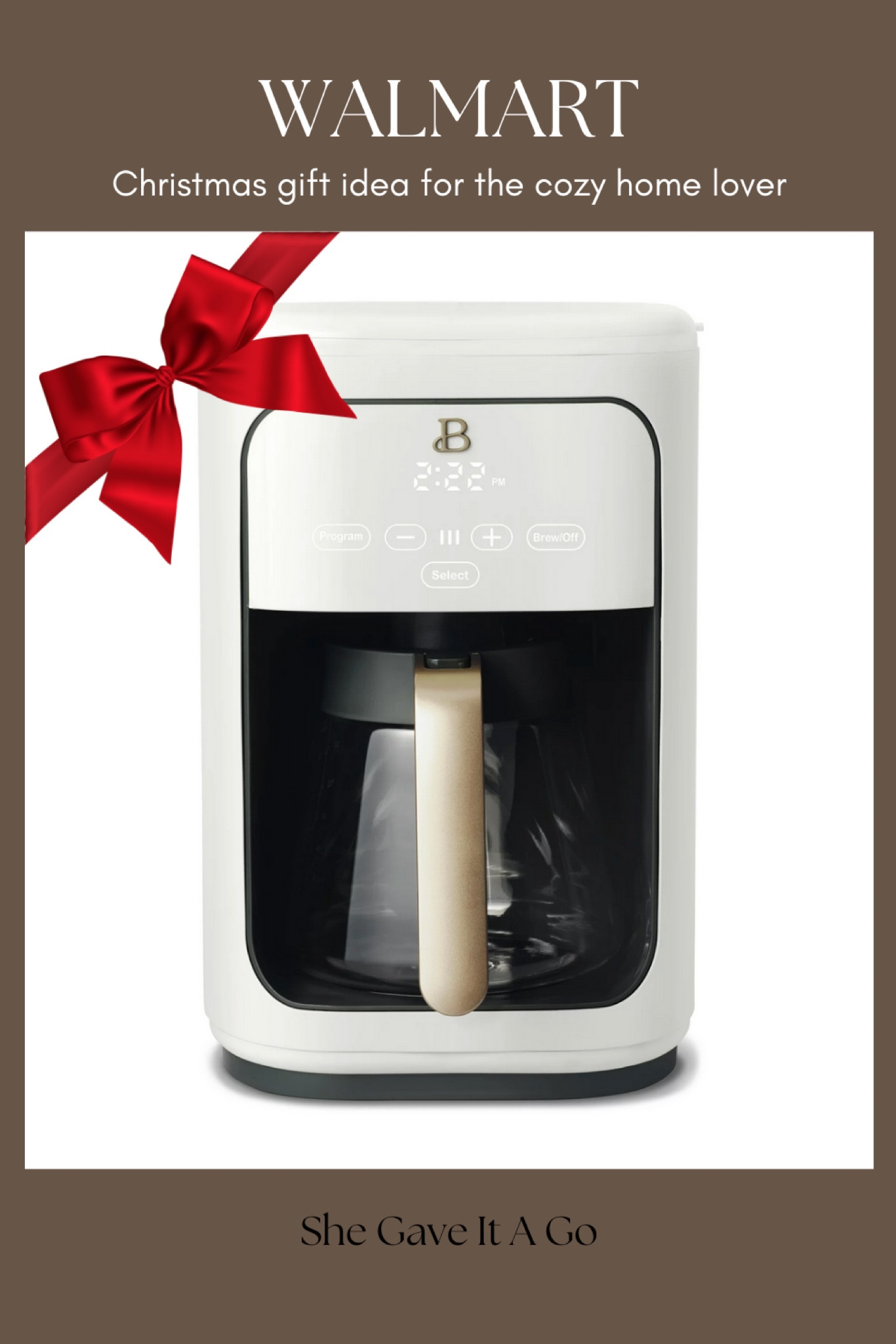 Christmas gift idea for the cozy home lover on @walmart #walmartpartner // We have absolutely loved this coffee maker; it’s so stylish and easy to use. Love that you can program it for any time of day! #walmartgifts 

#LTKHoliday #LTKHome #LTKGiftGuide