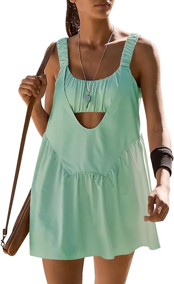 Ugerlov Women's Tennis Dress Casual Summer Dresses with Built in Bra and Shorts Athletic Dress Wo... | Amazon (US)