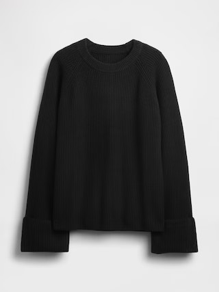 CashSoft Shaker-Stitch Boyfriend Sweater | Gap (US)