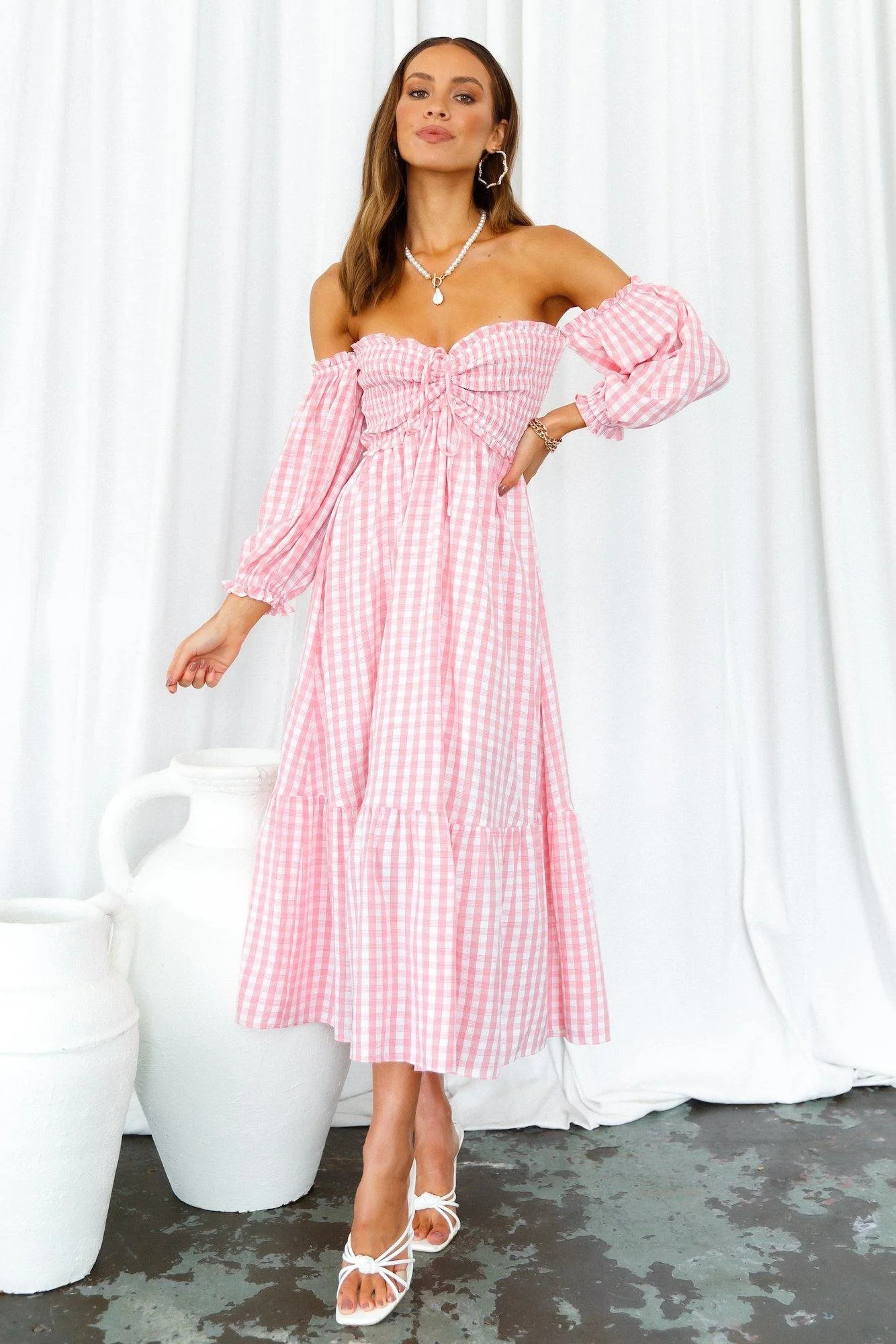 Kiss Me At Sunset Midi Dress Pink | Hello Molly (AU)