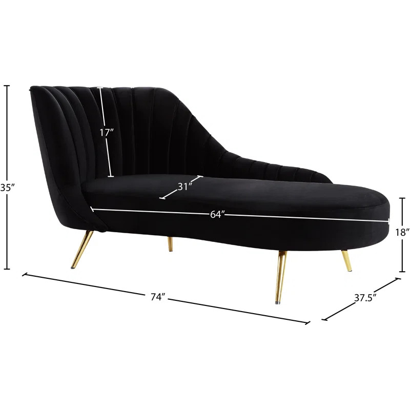 Tiberius Velvet Chaise Lounge | Wayfair North America