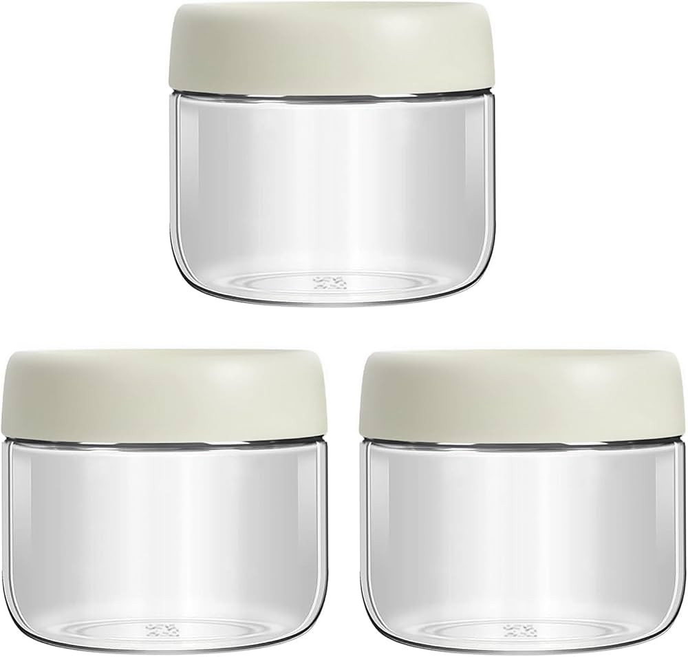 Paquete de 3 tarros de vidrio de 9.8 onzas con tapas herméticas, recipientes de avena con tapas,... | Amazon (US)