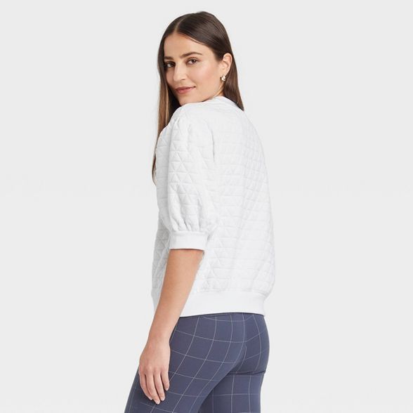 Women's 3/4 Sleeve Quilted Pullover Sweatshirt - A New Day™ | Target