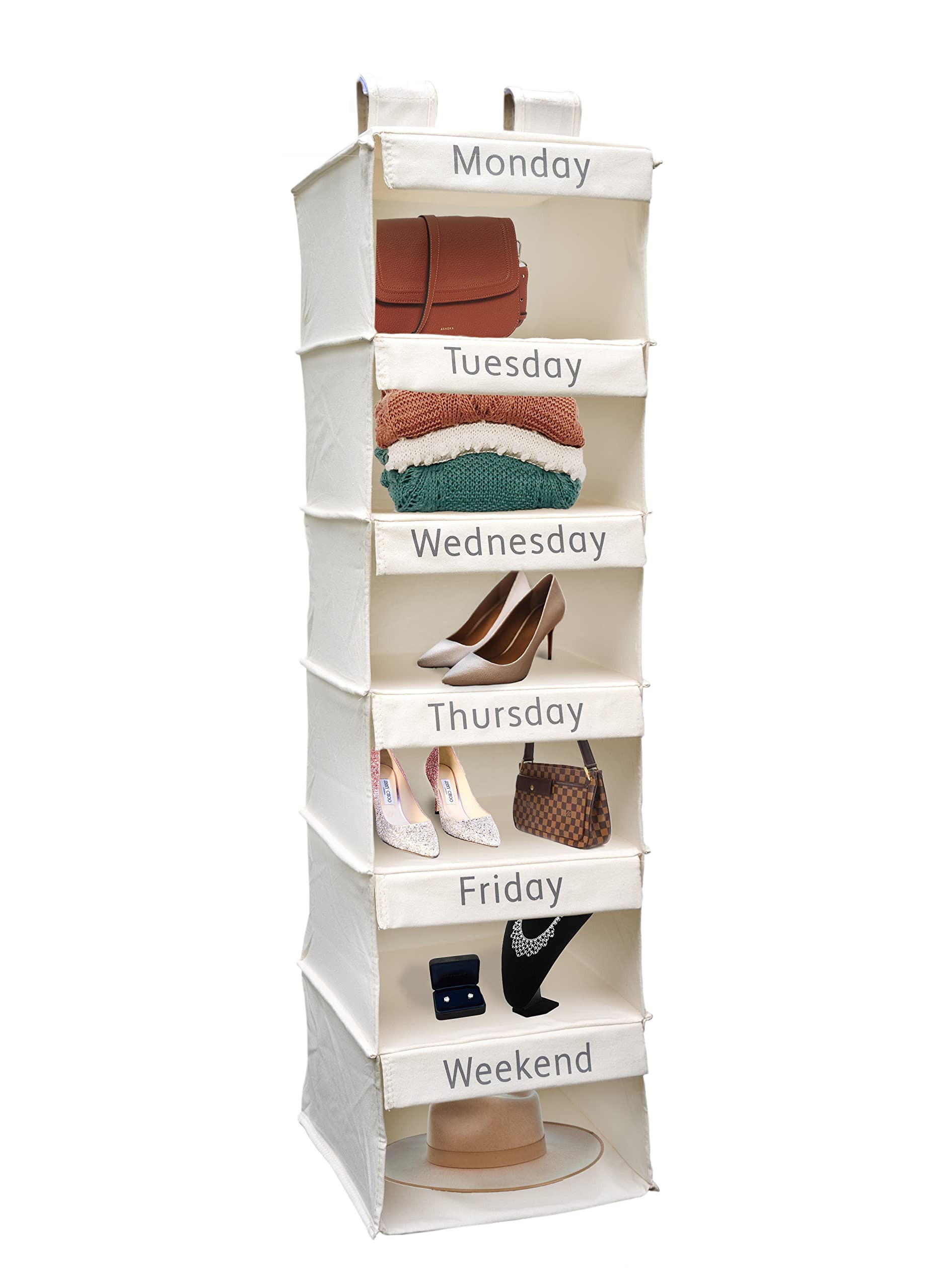Super Heavy Duty Kids Closet Organizers and Storage | Linen Weekly Clothes Organizer for Kids wit... | Amazon (US)