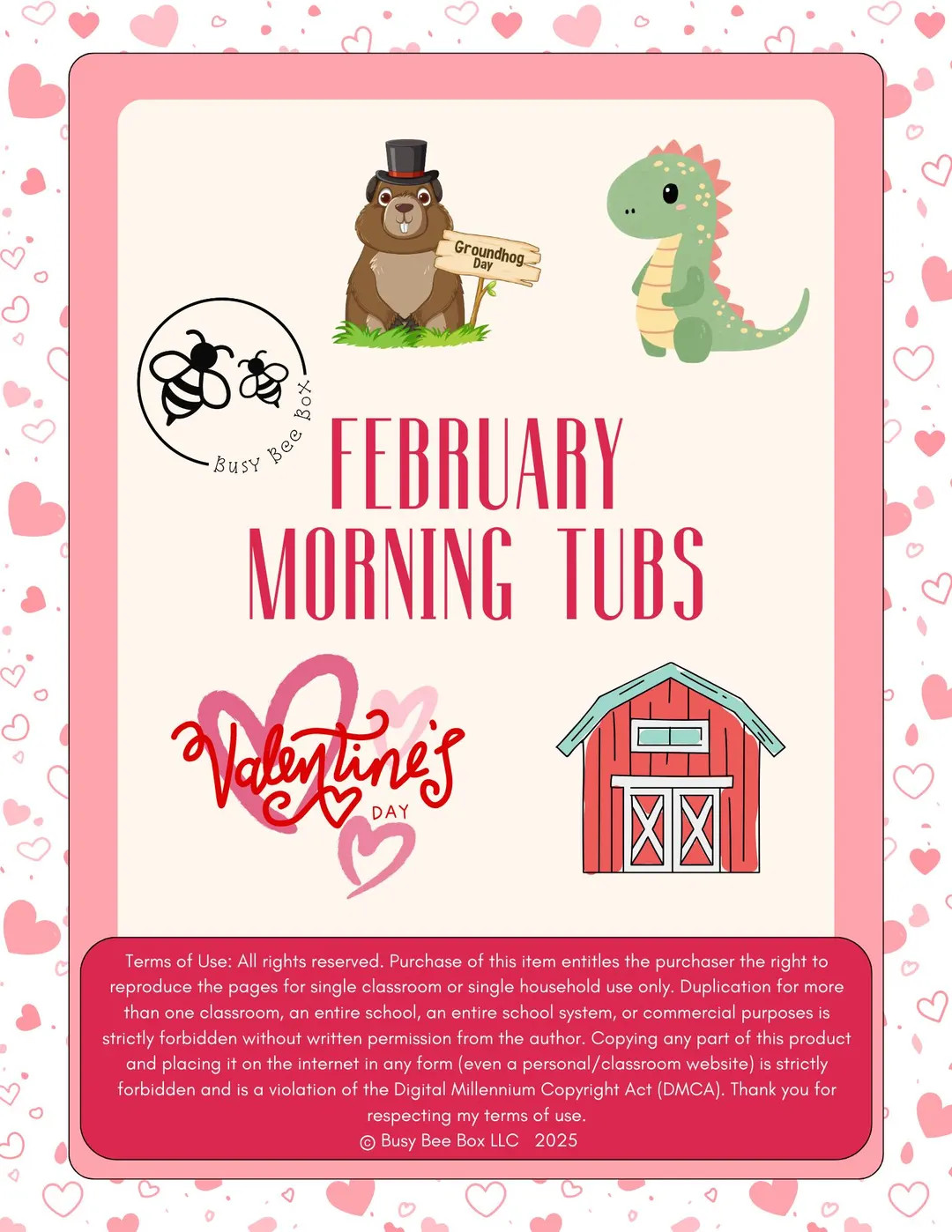 February Preschool/kindergarten Morning Tubs DIGITAL DOWNLOAD - Etsy | Etsy (US)