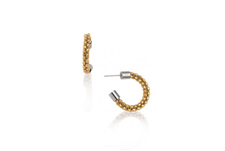 Earloops from the Halo Collection. 24K PVD Plated Stainless Steel Chain with Stainless Steel post... | Mignon Faget