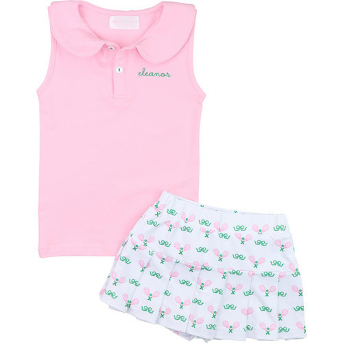 Pink And Green Tennis Skirt Set | Cecil and Lou