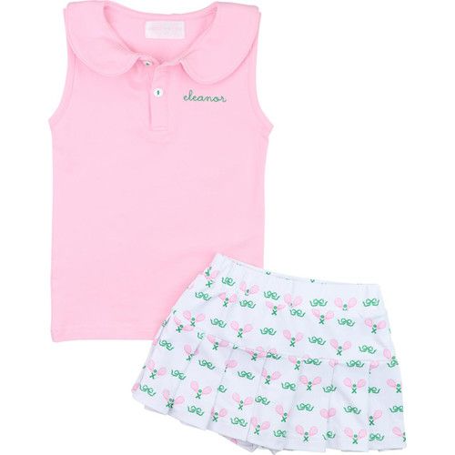 Pink And Green Tennis Skirt Set | Cecil and Lou