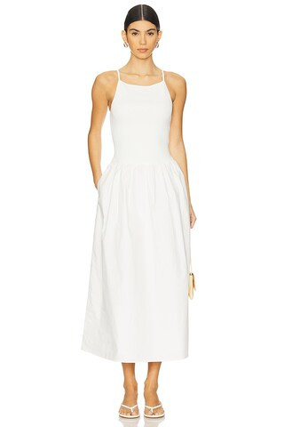Shona Joy Aliah High Neck Midi Dress in Ivory from Revolve.com | Revolve Clothing (Global)