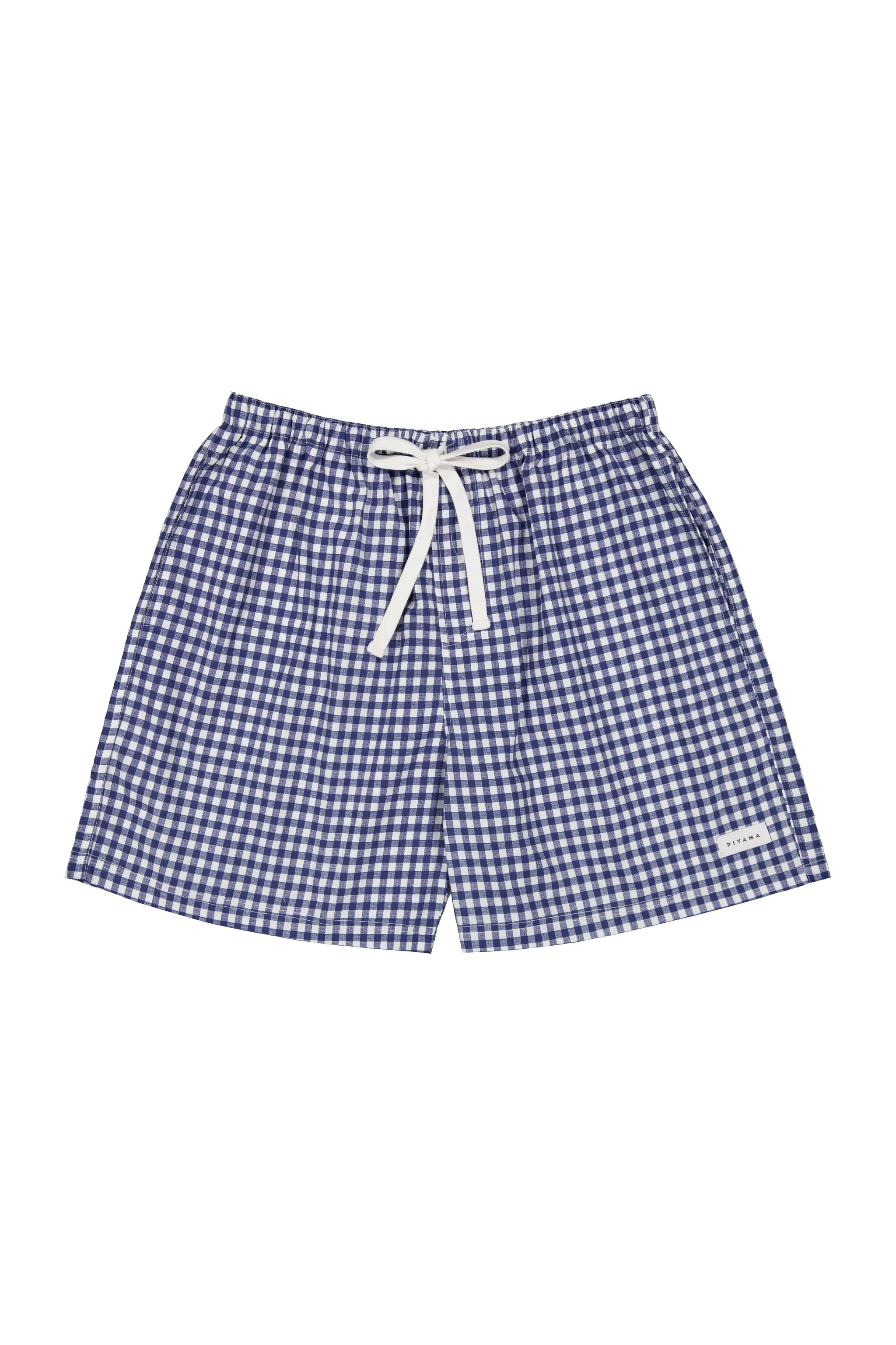 Mens Boxer Shorts - Gingham - Navy Blue | Piyama US