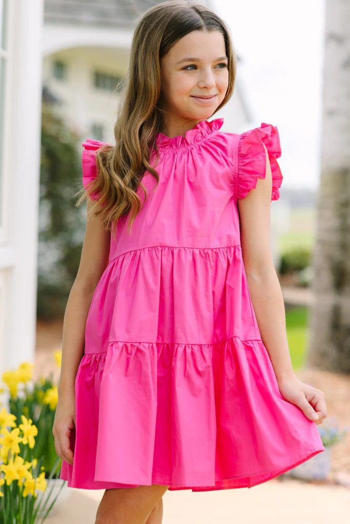 Girls: What Dreams Are Made Of Pink Ruffled Dress | The Mint Julep Boutique
