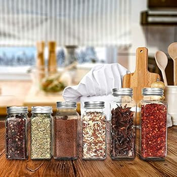 36 Pack 4 oz 120 ml Clear Glass Spice & Salts Jars Bottles, Square Glass Seasoning Jars With Alum... | Amazon (CA)