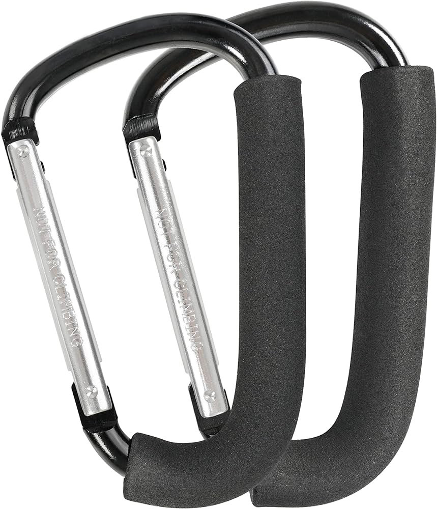 Stroller Hooks, 6.3" Large Stroller Clip, 2 Pack Stroller Hooks for Hanging Bags and Shopping, St... | Amazon (US)