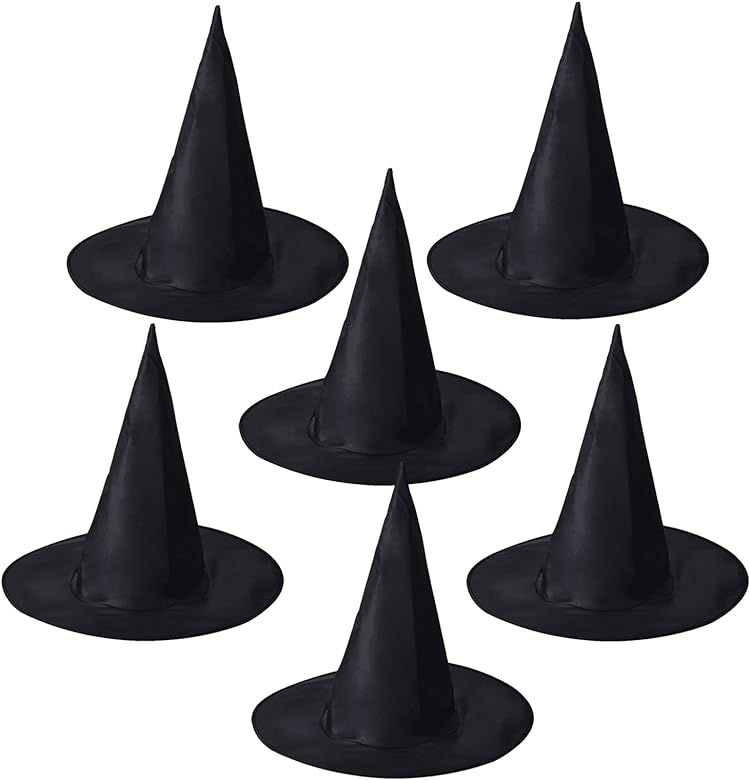 SOIDHSID 6PCS Halloween Witch Hats For Halloween Costume & Cosplay Wizard Hat Decoration Kids Par... | Amazon (US)