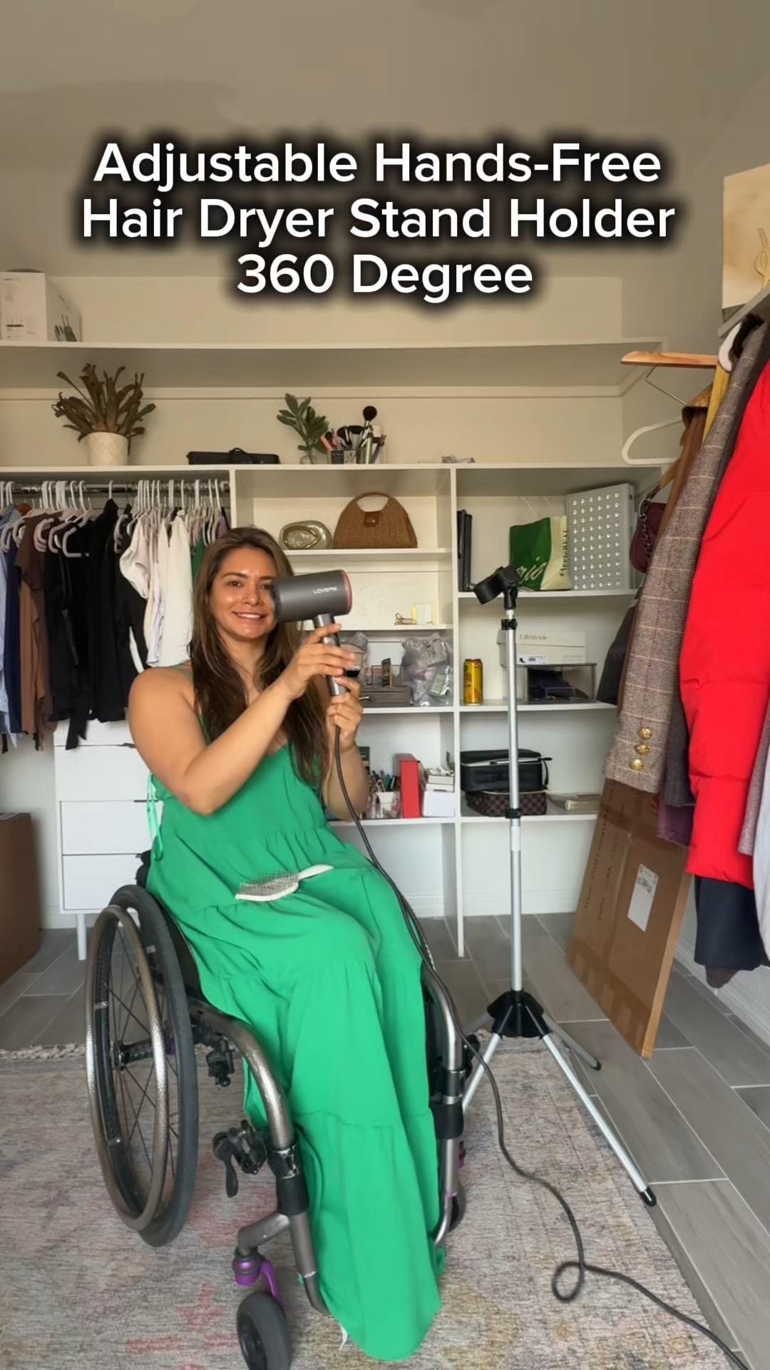 Life hack: This is my hair dryer holder, and it helps me save time when getting ready. Sometimes having long hair can take forever to dry. It is adjustable and rotates 360°, and it's great for anyone who doesn't have a lot of hand or shoulder strength.
I'm going to put the information below in the comments.
#lifehack #disabilityhack #disability #hair #beauty

#LTKfitnessgoals #LTKdayinmylife #LTKU