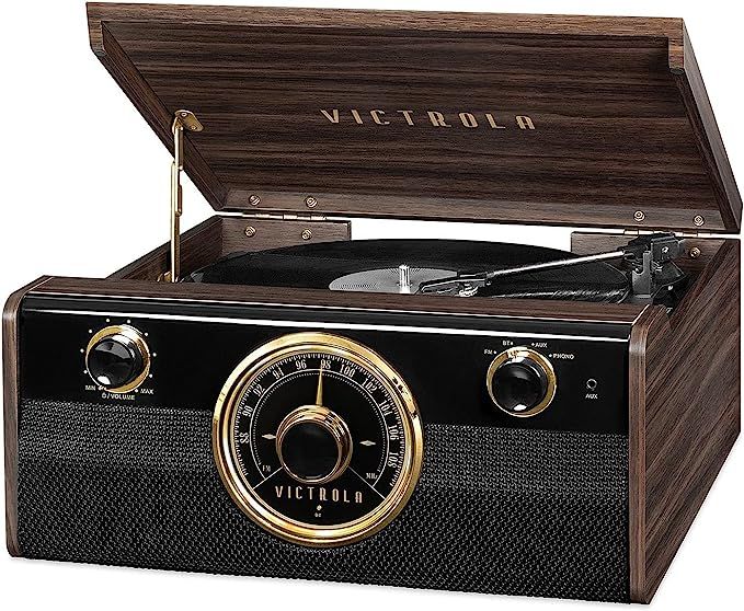 Victrola Wood Metropolitan Mid Century Modern Bluetooth Record Player with 3-Speed Turntable and ... | Amazon (US)