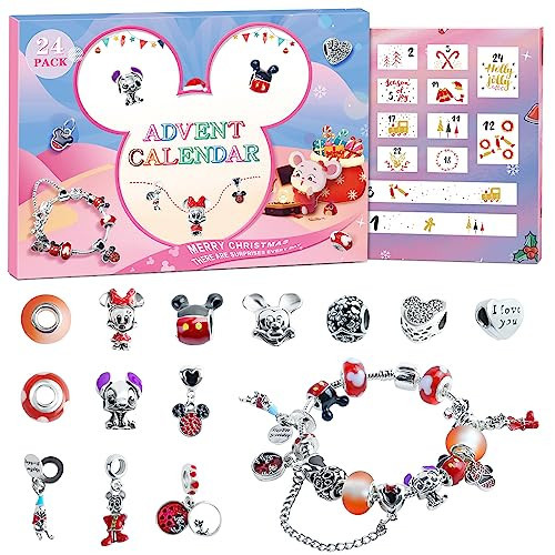Christmas Advent Calendar 2024 for Girls Christmas 24 Days Countdown Calendar with DIY Bracelet Necklace Cute Charm Christmas Holiday Ornament Gift | Amazon (US)