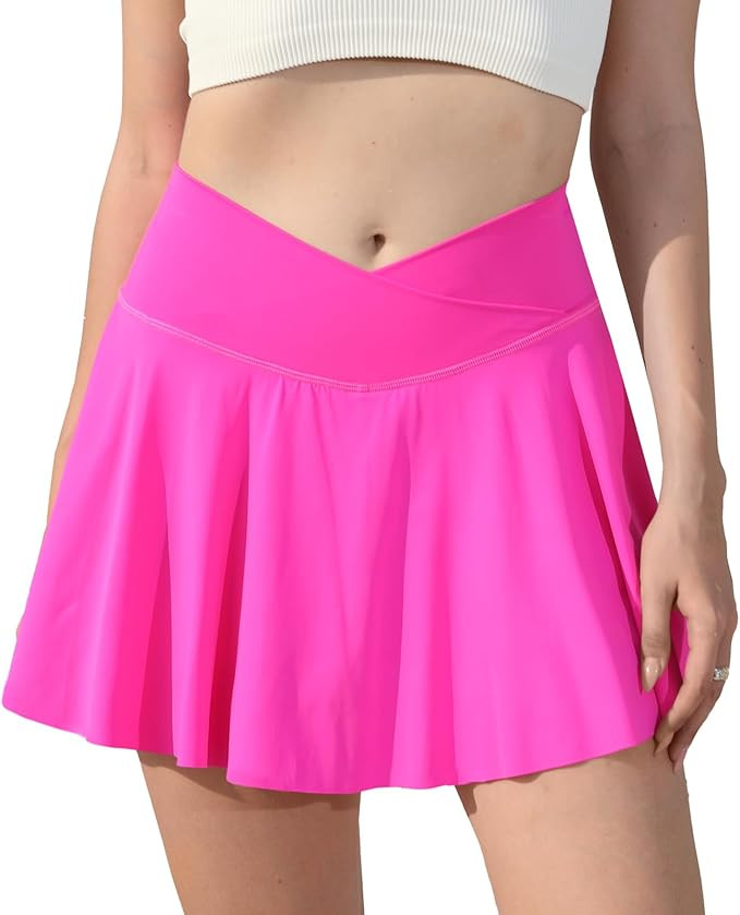 Vertvie Women Tennis Skirt Flowy Pleated Skorts Golf Athletic Skirts with Shorts Pockets High Wai... | Amazon (US)