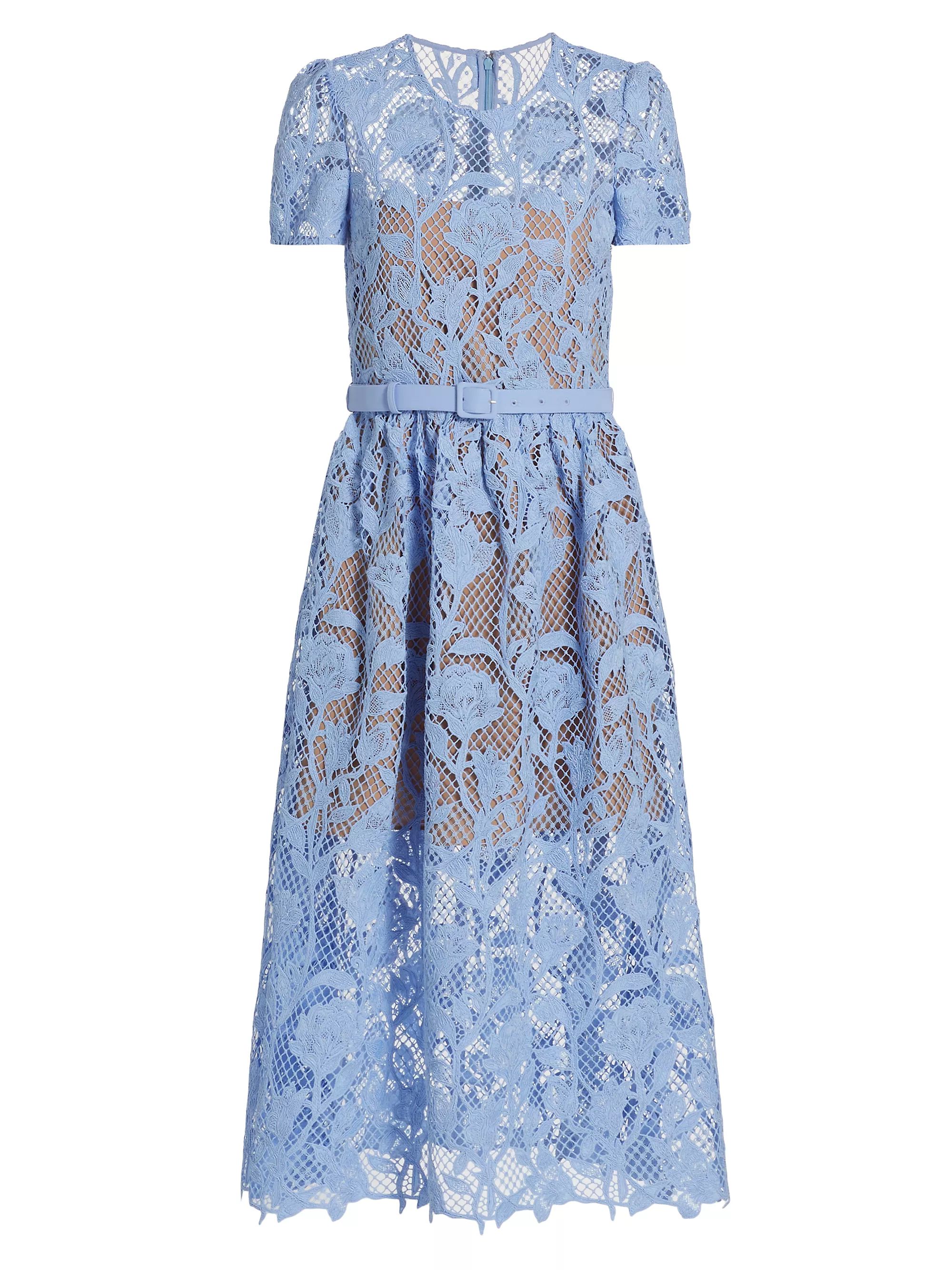Lily Mesh Lace A-Line Midi-Dress | Saks Fifth Avenue