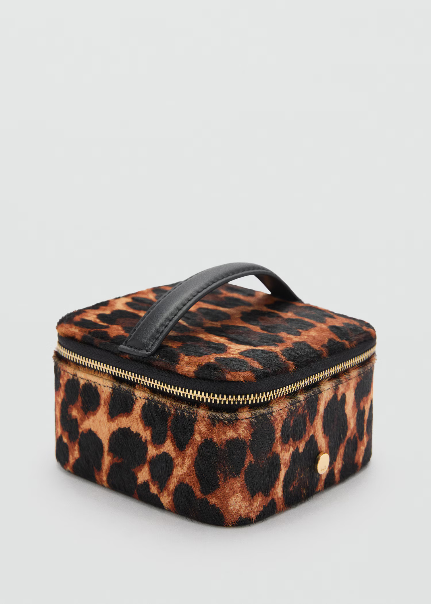 Leopard fur leather jewelry box | MANGO (UK)