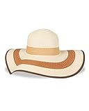 Jessica Simpson Womens Wide Brim Straw Hat, Natural Stripe, One Size | Amazon (US)