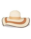 Jessica Simpson Womens Wide Brim Straw Hat, Natural Stripe, One Size | Amazon (US)