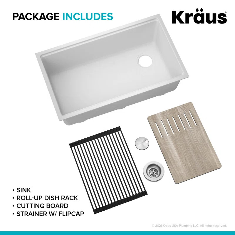 Bellucci Workstation 32" Undermount Granite/Resin Single Bowl Kitchen Sink | Wayfair North America