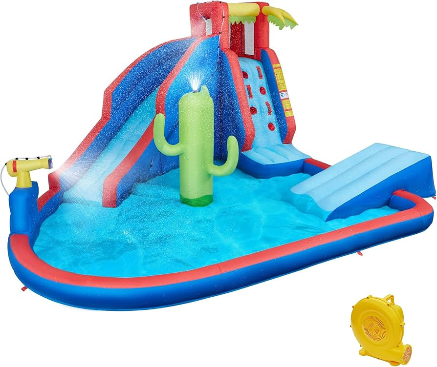 Yaheetech Inflatable Water Slide, Blow Up Water Slide Park Castle for Kids Aged 3-10 w/Splash Poo... | Amazon (US)
