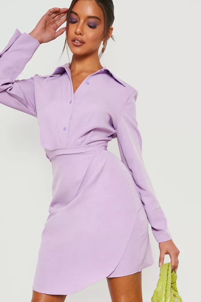 Drape Side Button Front Blazer Dress | Boohoo.com (US & CA)