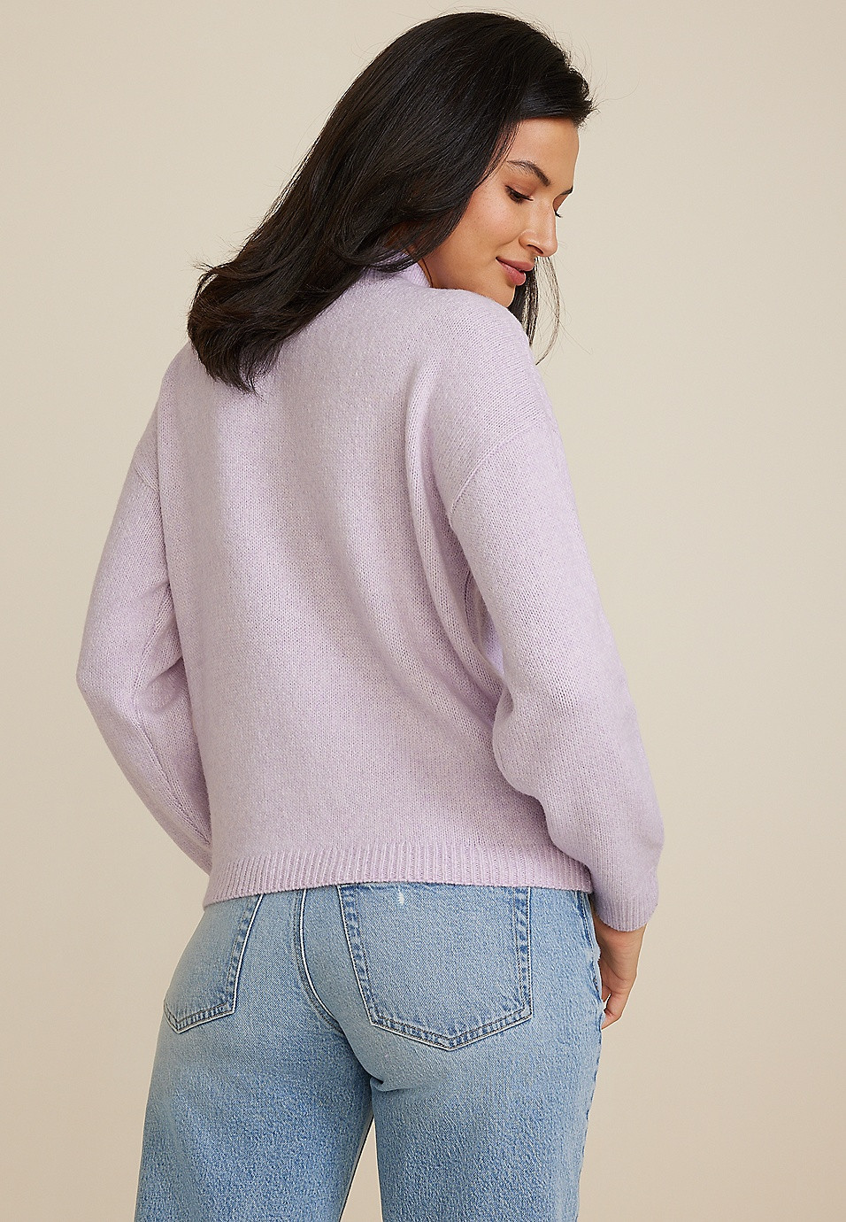 Bobble Stitch Mock Neck Sweater | Maurices