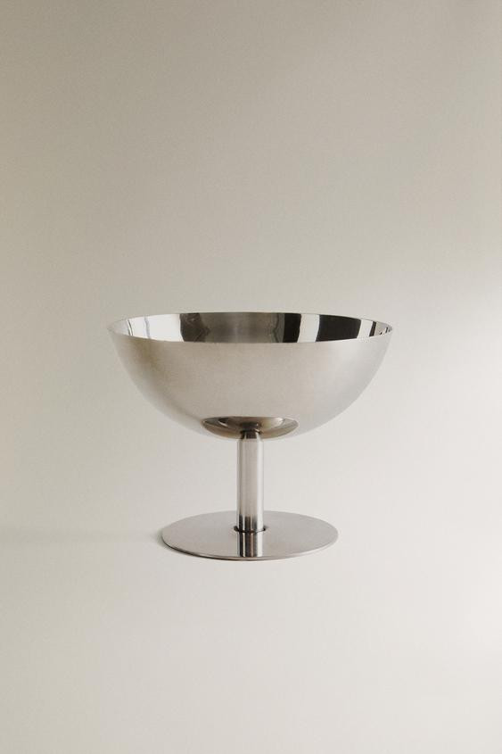 LOW SILVER STAINLESS STEEL CUP | Zara US