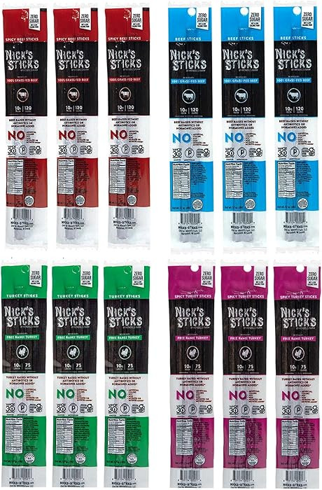 Nick's Sticks | 100% Grass-Fed Beef, Free Range Turkey Stick, Variety Pack | Made in the USA | Gl... | Amazon (US)