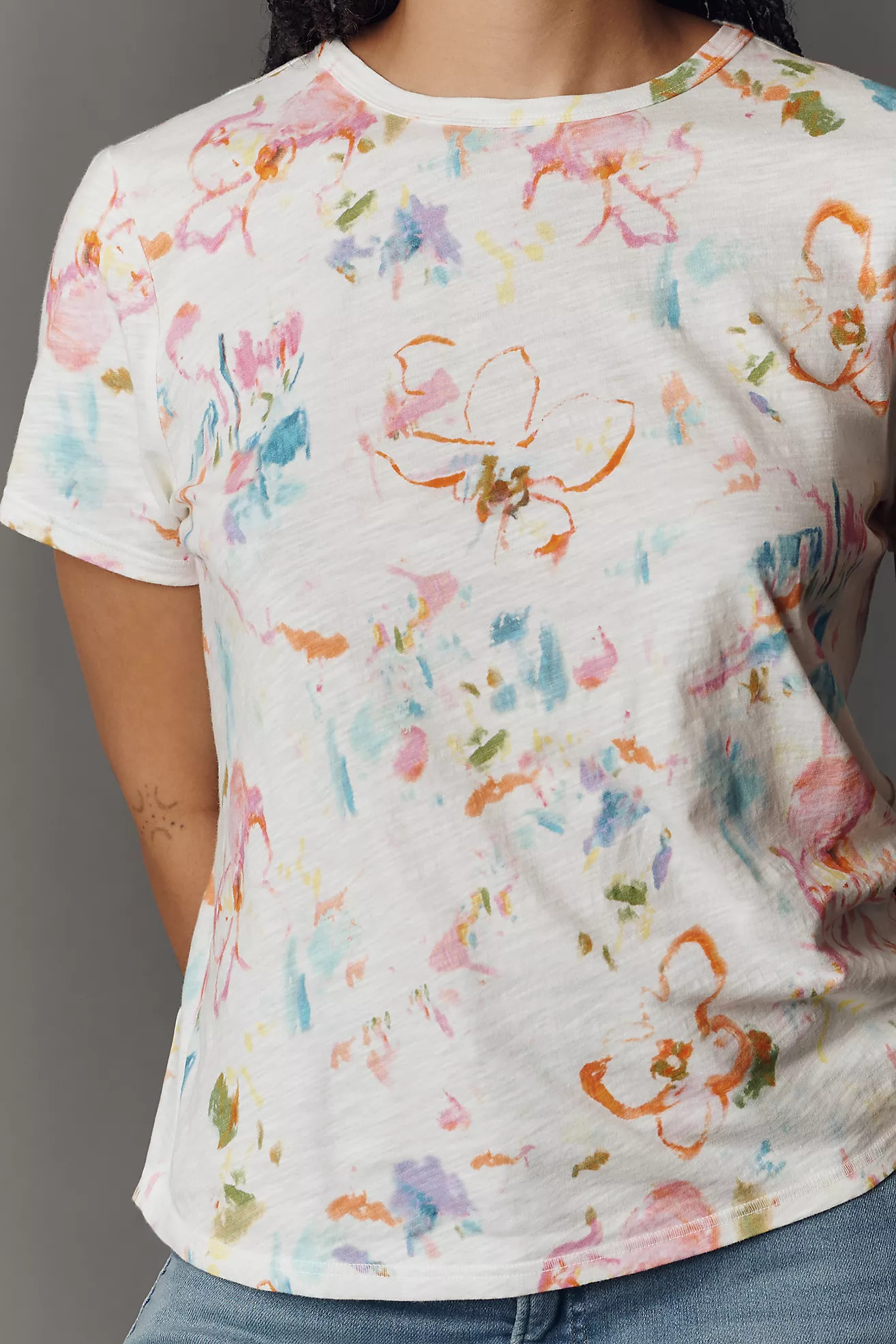 Pilcro Bennie Cotton Slim Crew Neck Tee | Anthropologie (US)
