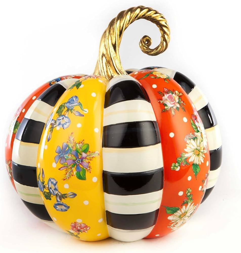 MACKENZIE-CHILDS Flower Market Patchwork Pumpkin - Medium | Amazon (US)