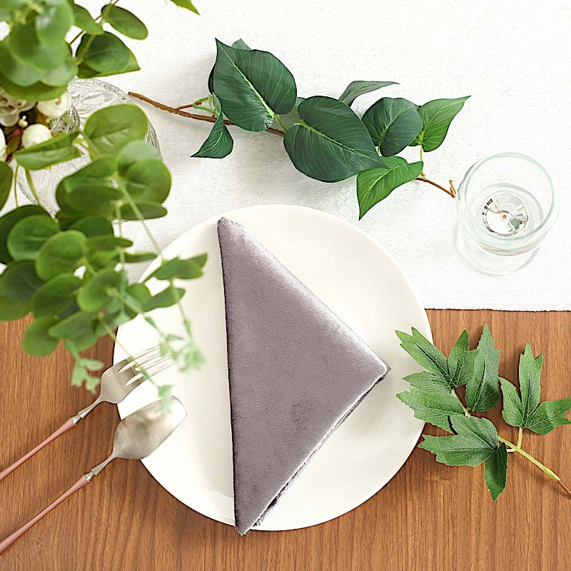 BalsaCircle 5 Pieces 20" x 20" Charcoal Grey Premium Velvet Napkins Home | Walmart (US)