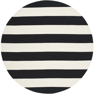 Skyler Striped Handmade Flatweave Cotton Black/ White Area Rug Zipcode Designâ¢ Rug Size: Round 6' | Wayfair North America