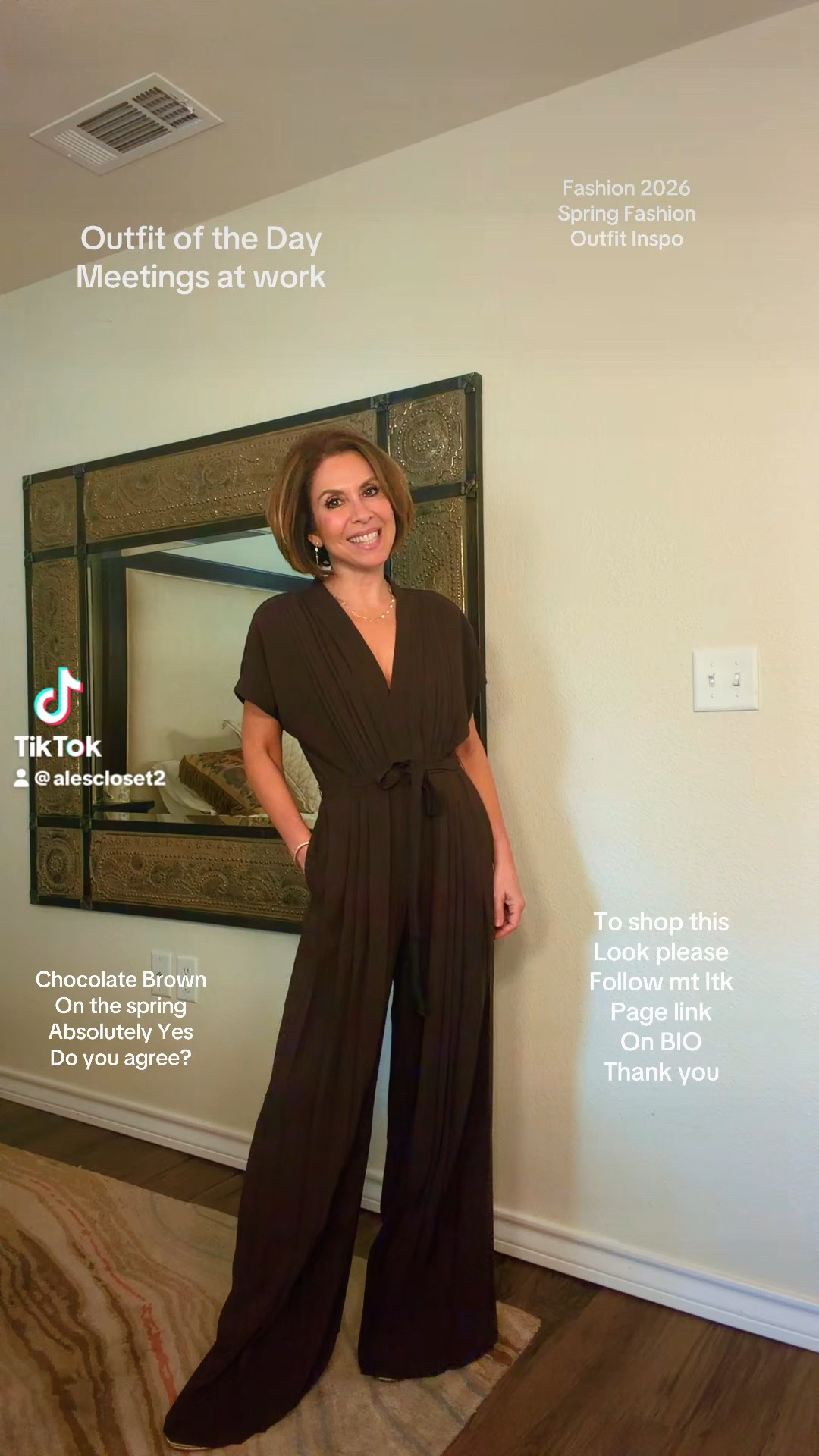 This classy pleated jumpsuit is what I chose for my meeting day at work and I absolutely love how polished and put together it feels 🤎 the fit is so flattering and comfortable at the same time, which is a must for long days. The chocolate brown tone is such a beautiful neutral for spring and elevates the whole look effortlessly.

Wearing size XS from Nordstrom. This is one of those pieces you can rely on when you want to feel confident, classy, and ready for anything.
All details linked below ✨


#ltkstyle #workwearstyle #springfashion #neutraloutfits #classylooks #nordstromstyle #everydaystyle

#LTKOver40 #LTKWorkwear #LTKSeasonal